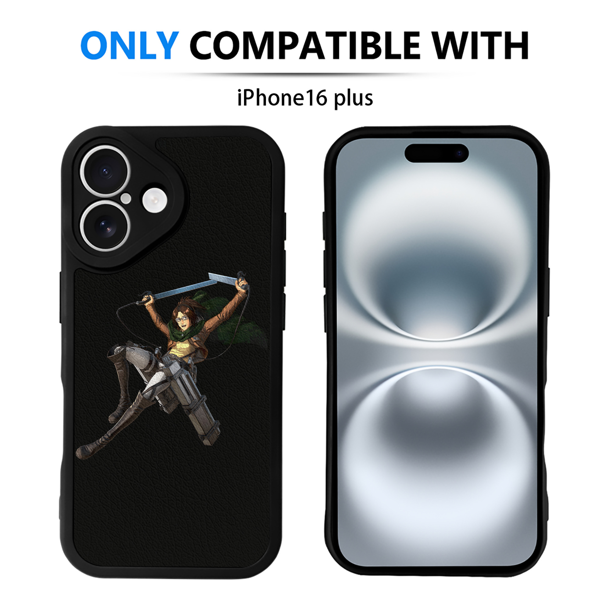 （画像用） 進撃の巨人 ハンジ·ゾエ Attack on Titan Hanji Zoe 【iPhone 16シリーズ対応】シリコンスマホケース（レザー調） 材質：シリコン